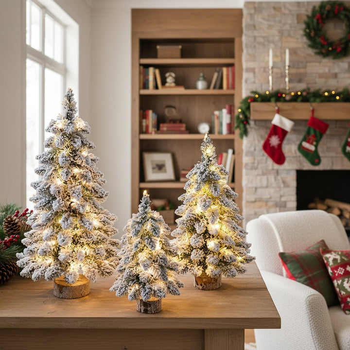 LED Christmas Tree with Frosty Snow Effect