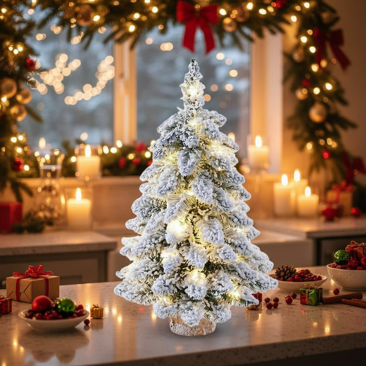 LED Christmas Tree with Frosty Snow Effect