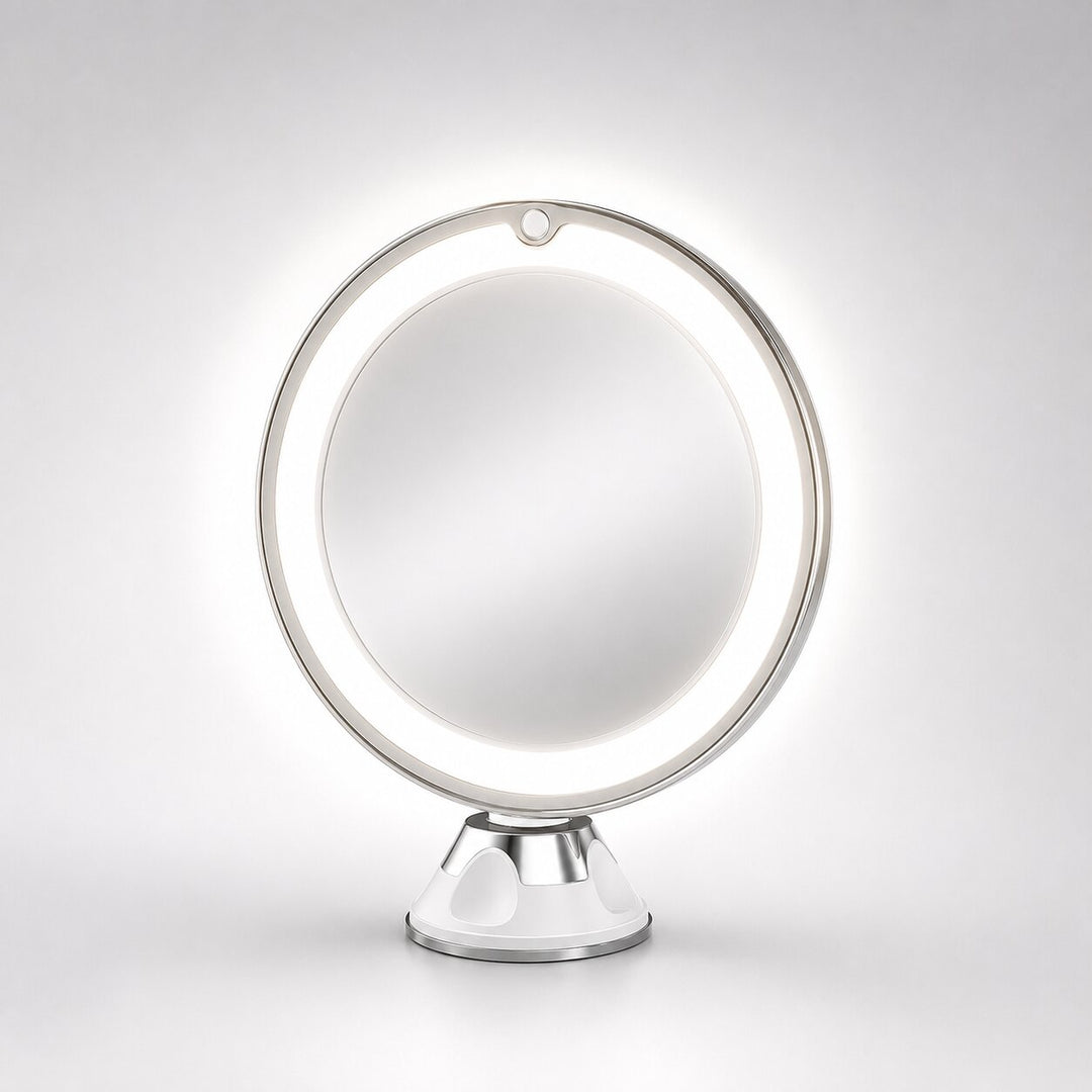 LED Lighted Makeup Mirror with 10x Magnification and 360° Swivel