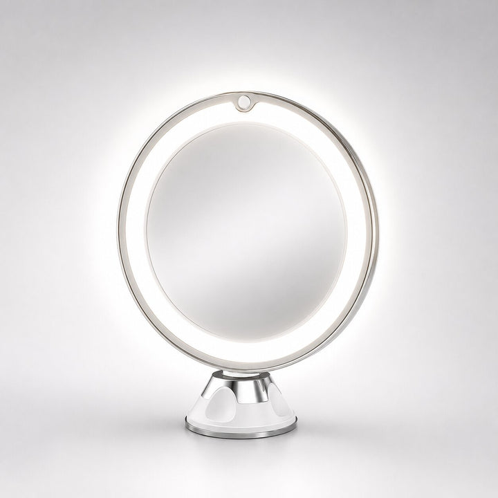 LED Lighted Makeup Mirror with 10x Magnification and 360° Swivel