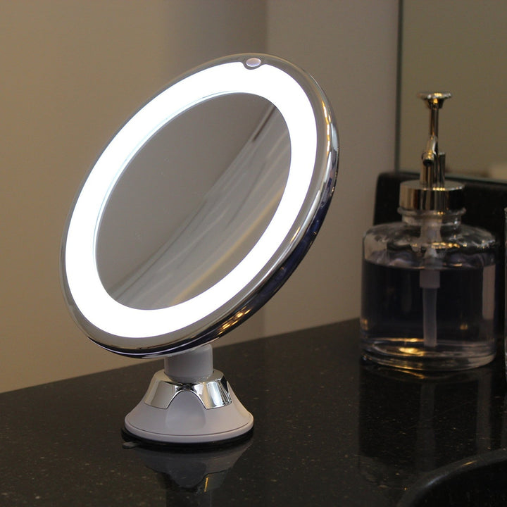 LED Lighted Makeup Mirror with 10x Magnification and 360° Swivel