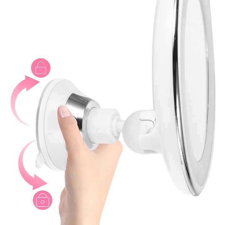 LED Lighted Makeup Mirror with 10x Magnification and 360° Swivel