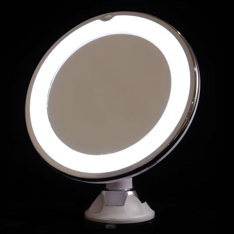 LED Lighted Makeup Mirror with 10x Magnification and 360° Swivel