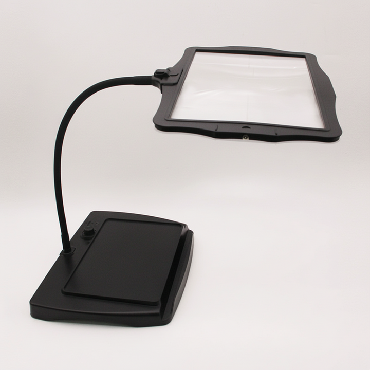 LED Magnifying Lamp – Hands-Free Gooseneck Reading Light with 3X Magnification and Rechargeable Battery, Black or White