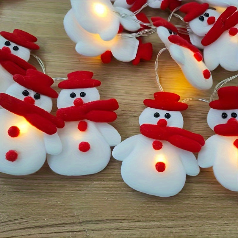 LED String Lights with Plush Snowmen 1.5m Warm Light