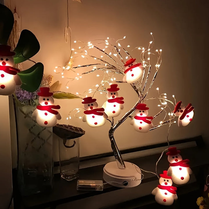 LED String Lights with Plush Snowmen 1.5m Warm Light