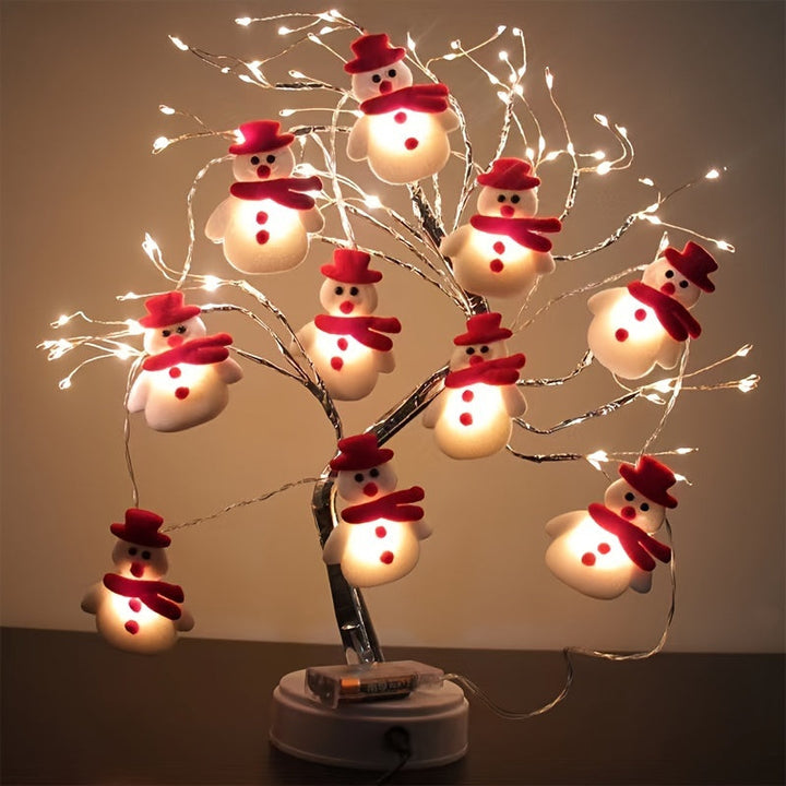 LED String Lights with Plush Snowmen 1.5m Warm Light