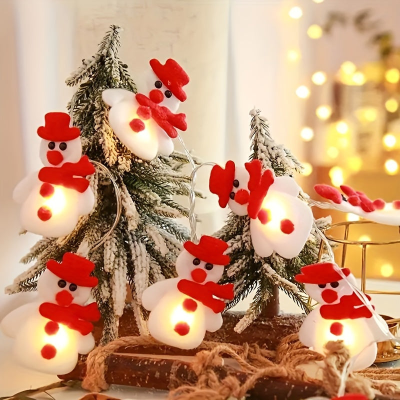 LED String Lights with Plush Snowmen 1.5m Warm Light