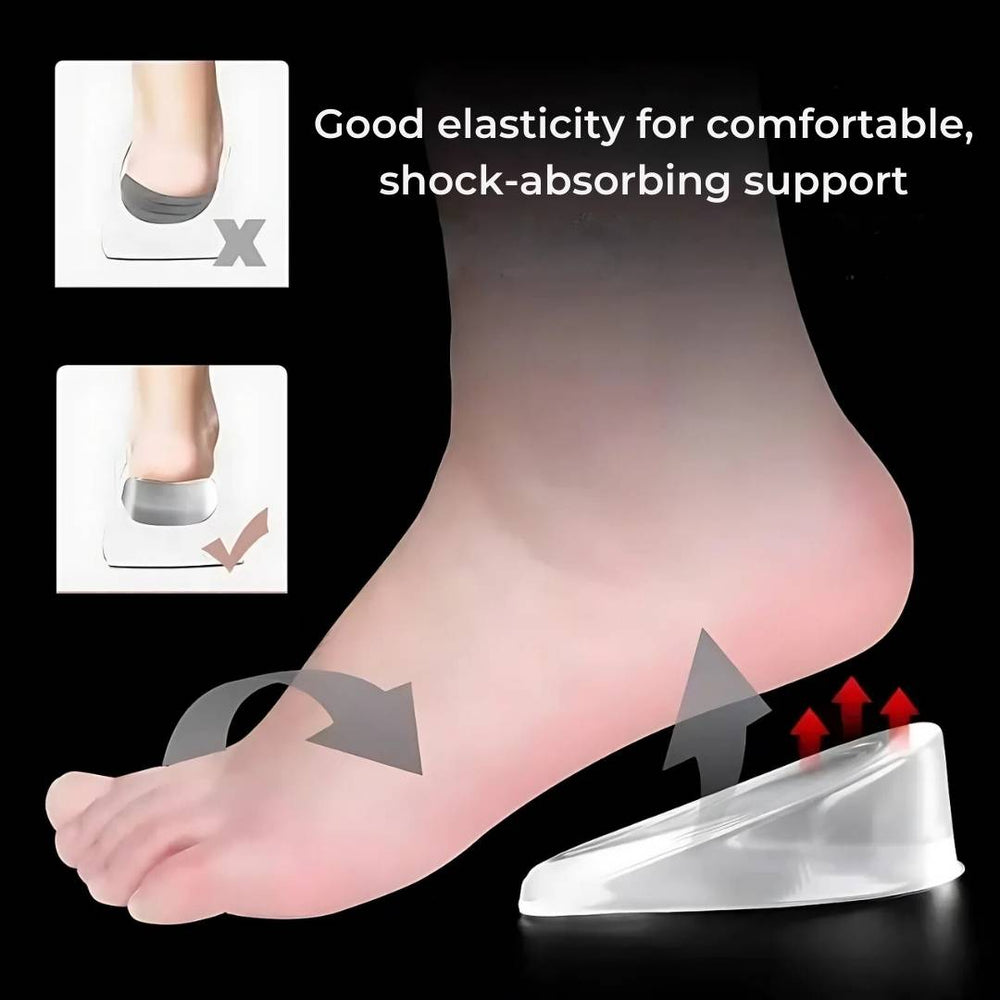 LiftComfort Silicone Gel Heel Lifting Inserts | Height Increase - Pain Relief for Plantar Fasciitis - Shock Absorption - Better Posture Niki