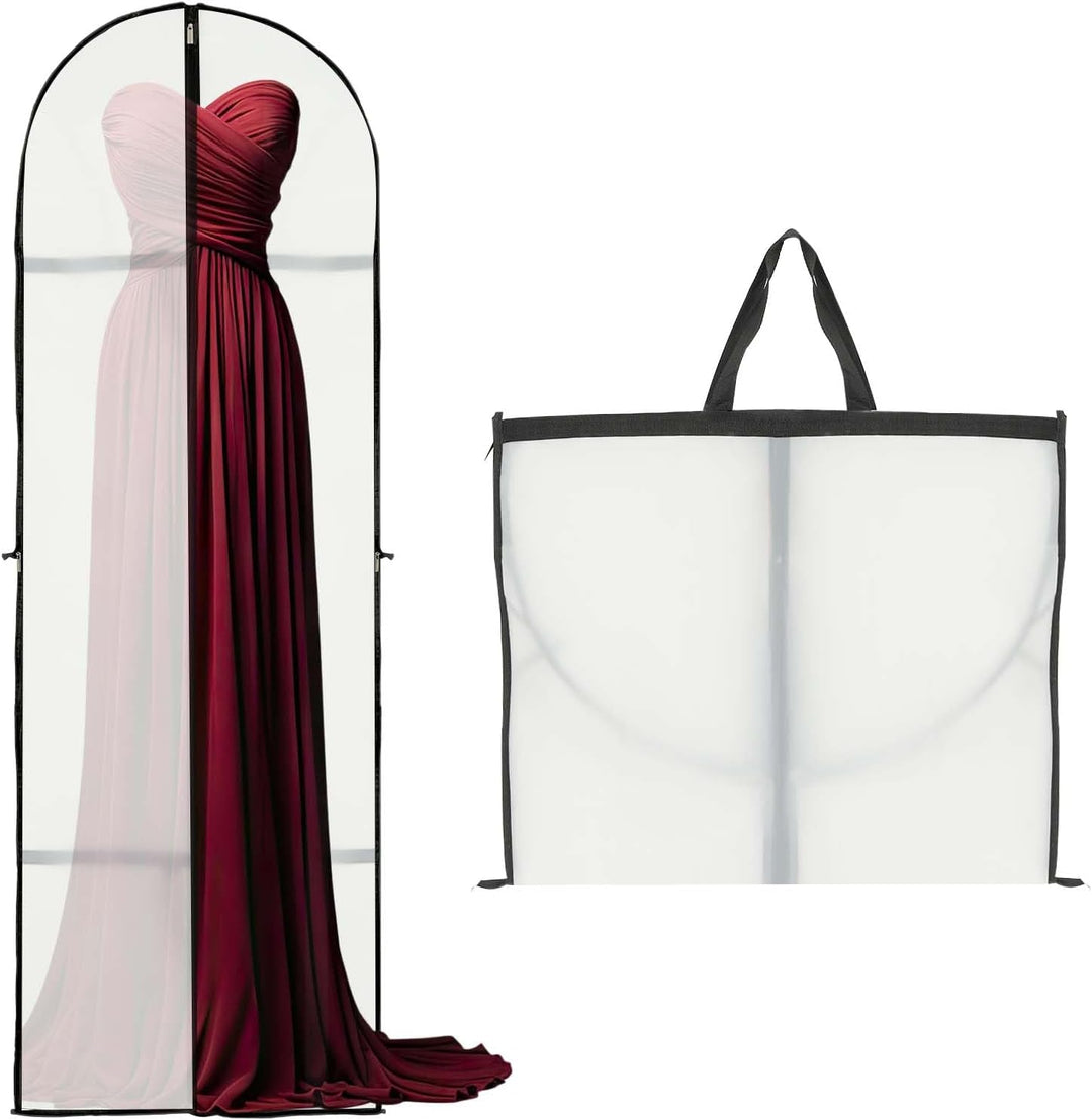 Long Garment Storage Cover – 70.87" (180.00 cm) Dress Bag with Zipper &amp; Window (2-Pack)