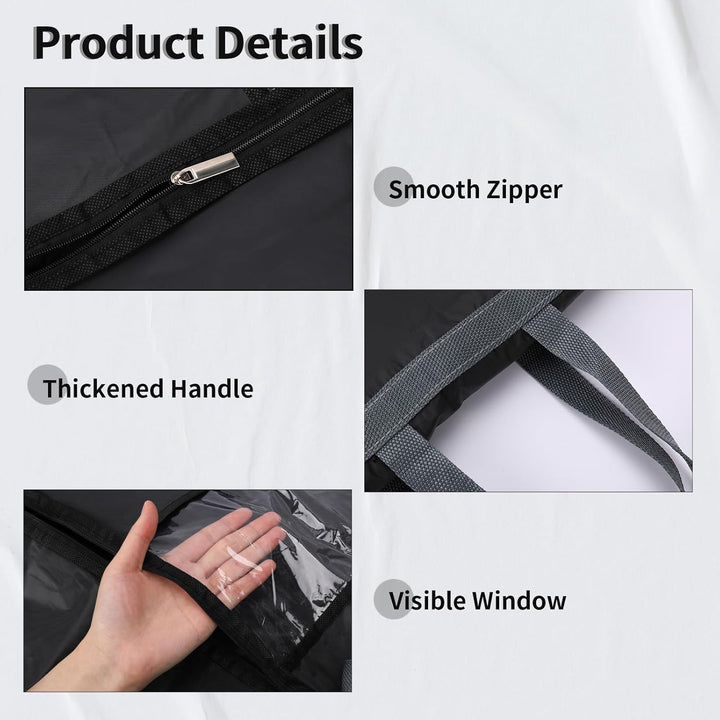 Long Garment Storage Cover – 70.87" (180.00 cm) Dress Bag with Zipper &amp; Window (2-Pack)