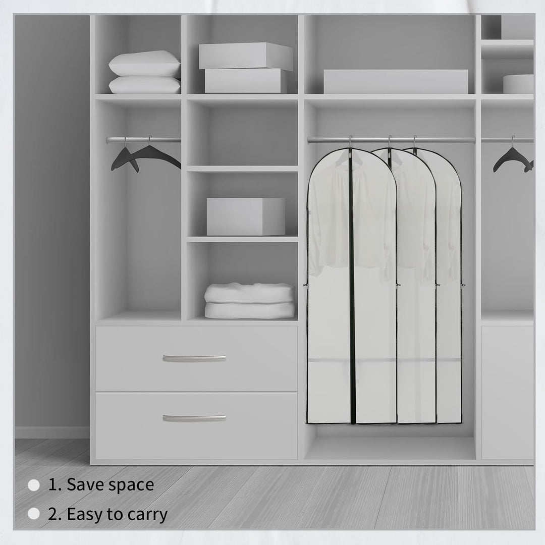 Long Garment Storage Cover – 70.87" (180.00 cm) Dress Bag with Zipper &amp; Window (2-Pack)