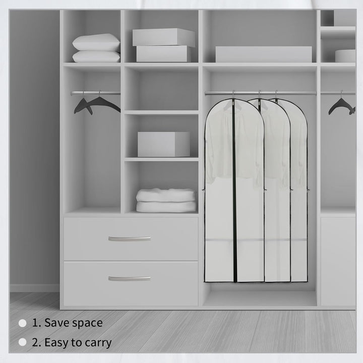 Long Garment Storage Cover – 70.87" (180.00 cm) Dress Bag with Zipper &amp; Window (2-Pack)