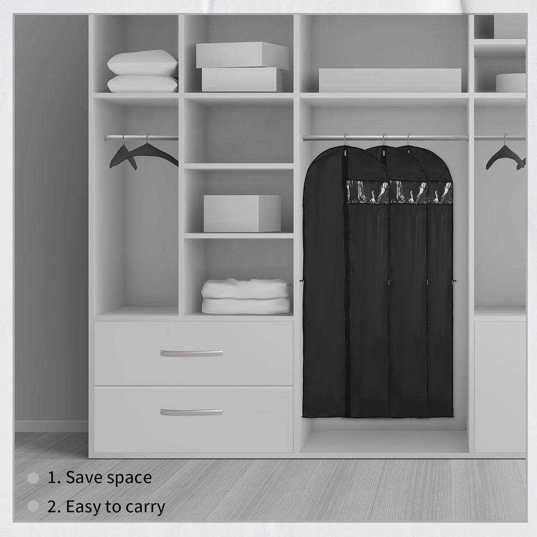 Long Garment Storage Cover – 70.87" (180.00 cm) Dress Bag with Zipper &amp; Window (2-Pack)