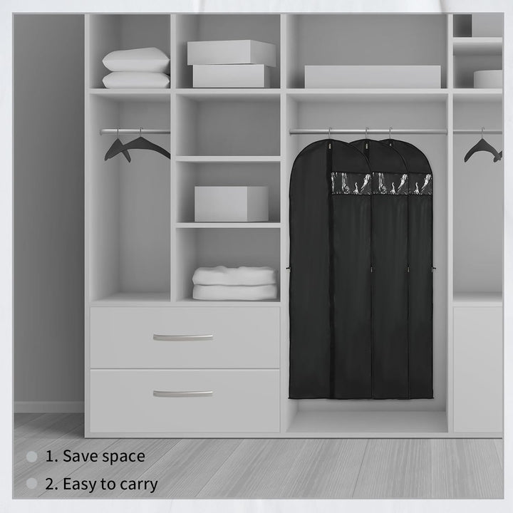 Long Garment Storage Cover – 70.87" (180.00 cm) Dress Bag with Zipper &amp; Window (2-Pack)