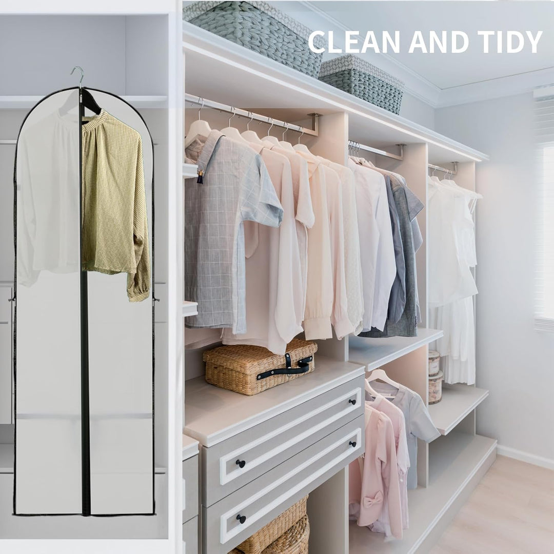 Long Garment Storage Cover – 70.87" (180.00 cm) Dress Bag with Zipper &amp; Window (2-Pack)
