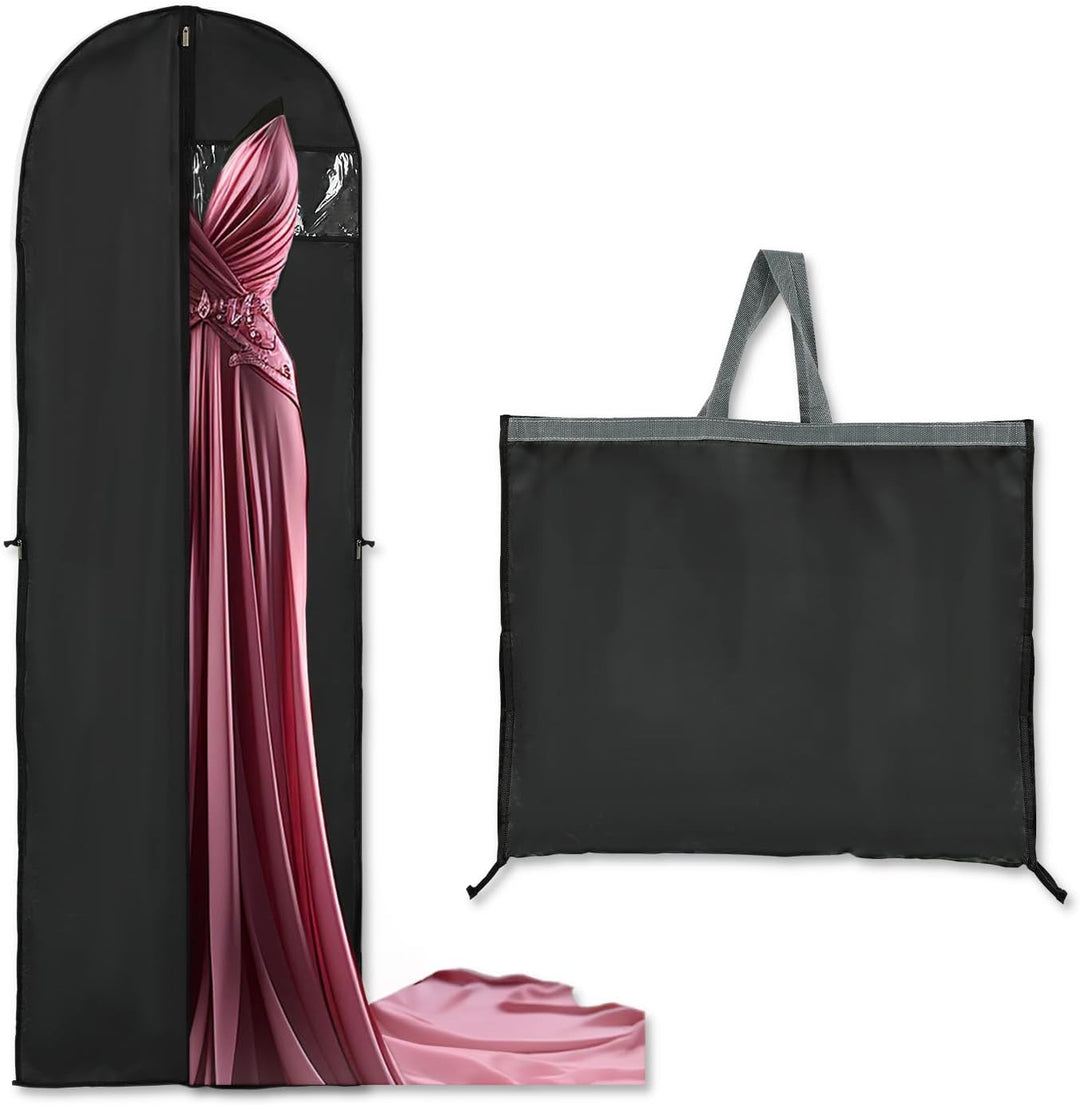 Long Garment Storage Cover – 70.87" (180.00 cm) Dress Bag with Zipper &amp; Window (2-Pack)