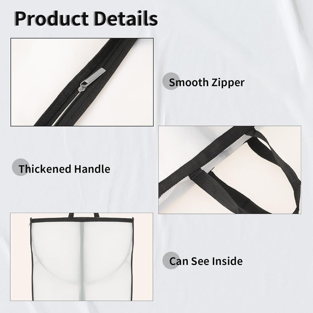 Long Garment Storage Cover – 70.87" (180.00 cm) Dress Bag with Zipper &amp; Window (2-Pack)