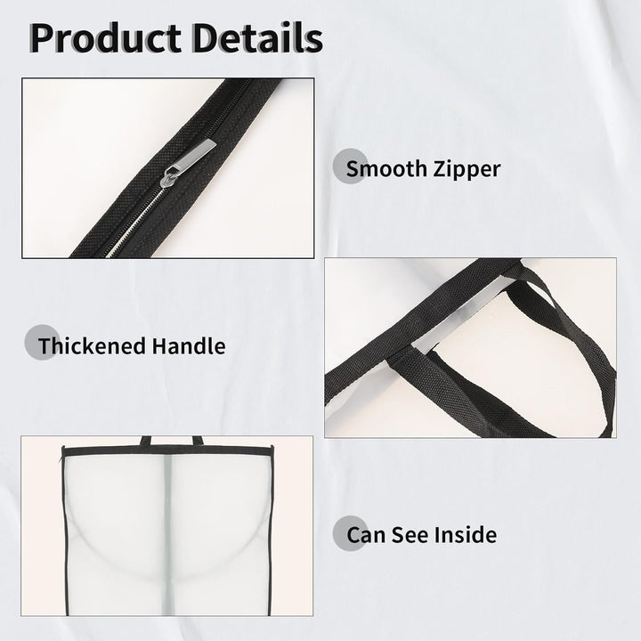 Long Garment Storage Cover – 70.87" (180.00 cm) Dress Bag with Zipper &amp; Window (2-Pack)