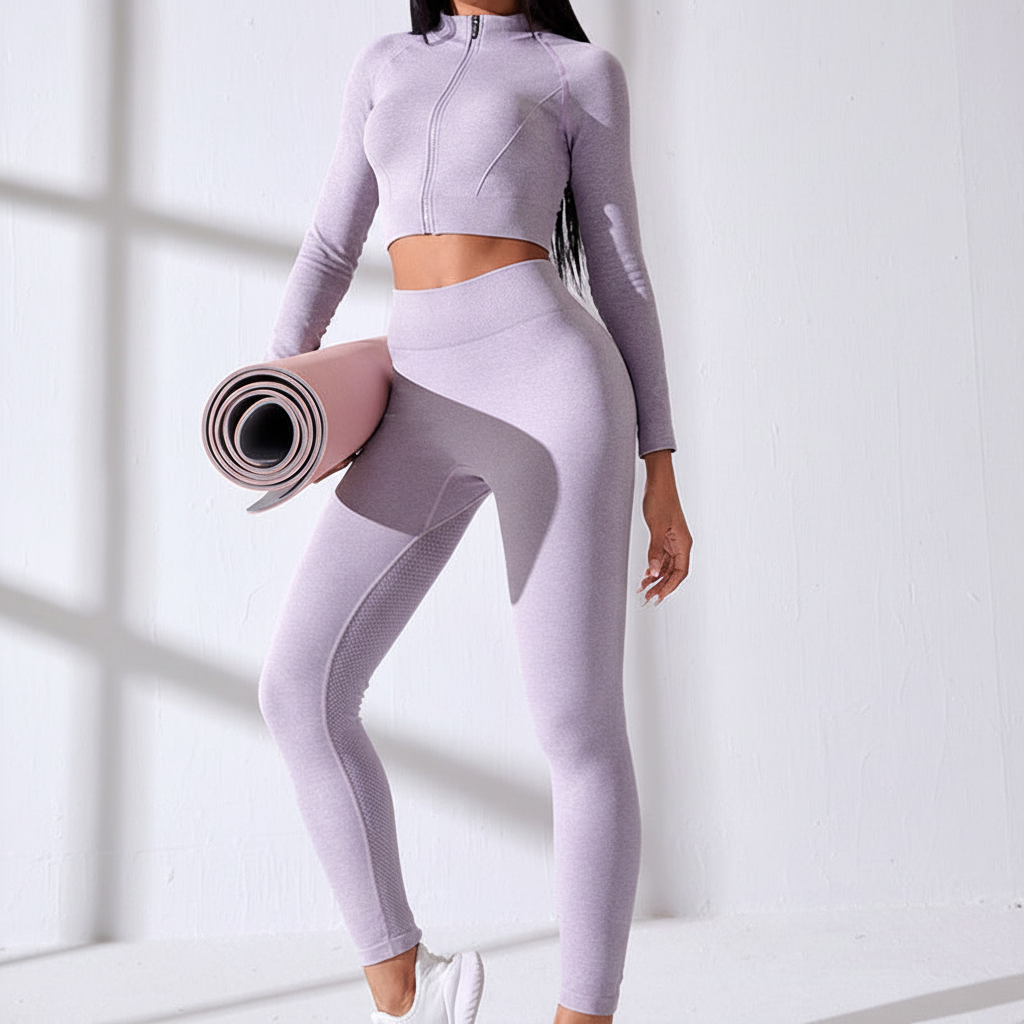 Long-Sleeve Crop Top Set