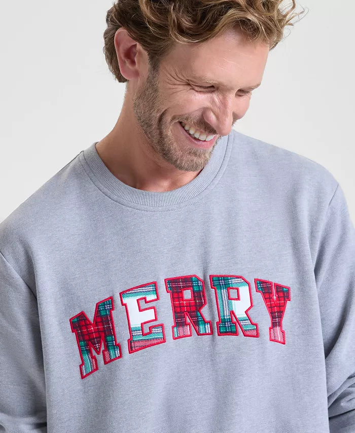 Longline Merry Plaid Sweatshirt with Soft Stretch