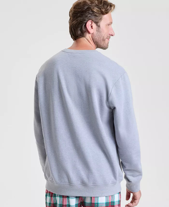 Longline Merry Plaid Sweatshirt with Soft Stretch