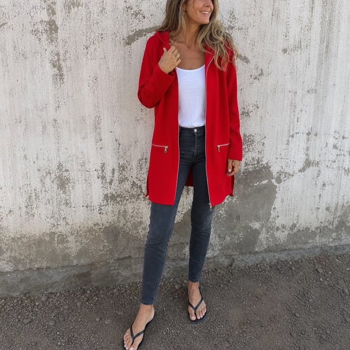 Longline Open-Front Hooded Cardigan