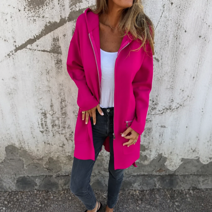 Longline Open-Front Hooded Cardigan