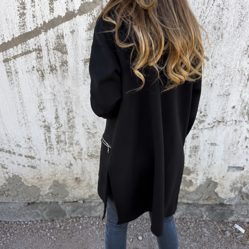 Longline Open-Front Hooded Cardigan