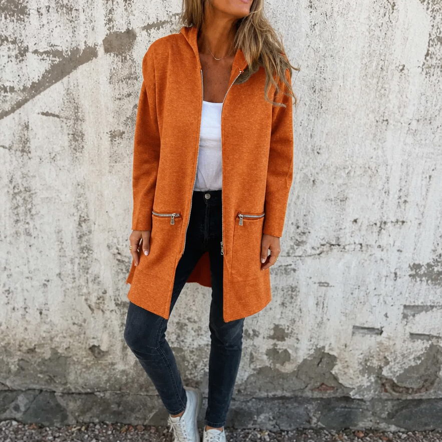 Longline Open-Front Hooded Cardigan