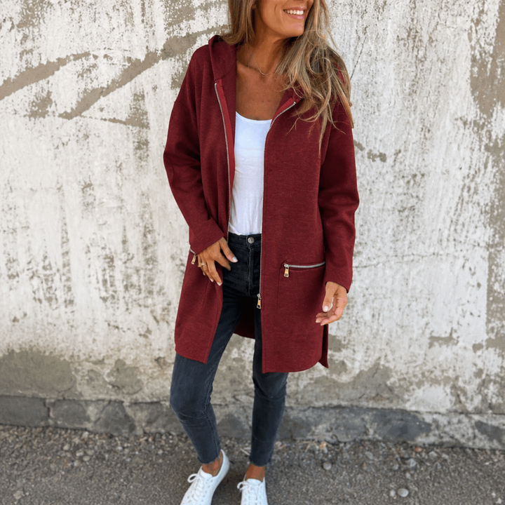 Longline Open-Front Hooded Cardigan