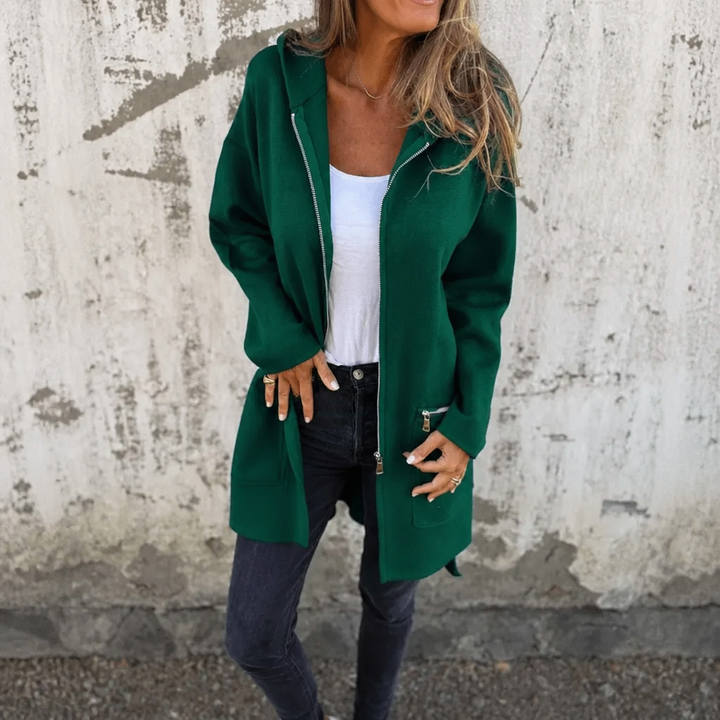Longline Open-Front Hooded Cardigan