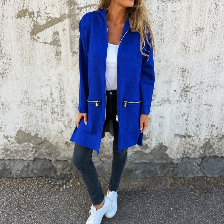 Longline Open-Front Hooded Cardigan