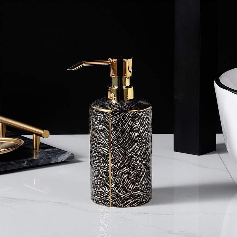 LuxeBain – Elegant Ceramic Bathroom Set with Gold Accents