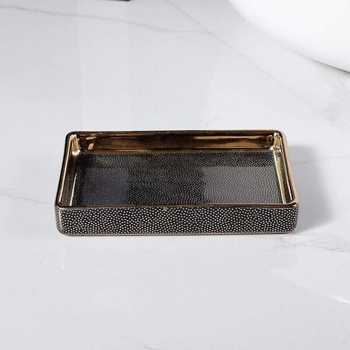LuxeBain – Elegant Ceramic Bathroom Set with Gold Accents