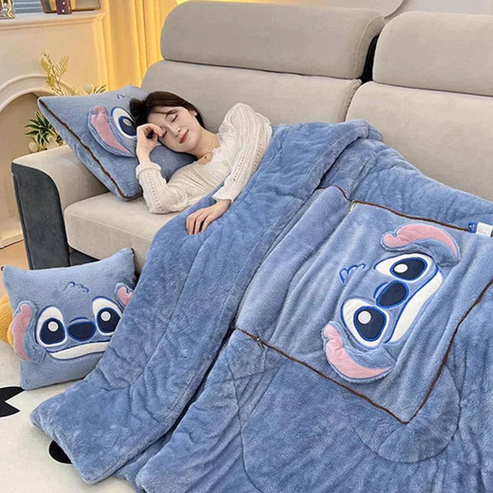 Luxury Cartoon Blanket and Pillow Set