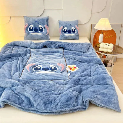Luxury Cartoon Blanket and Pillow Set