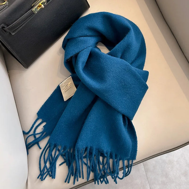 Lyvara Wool Winter Narrow Scarf Unisex Solid Color Warm And Soft