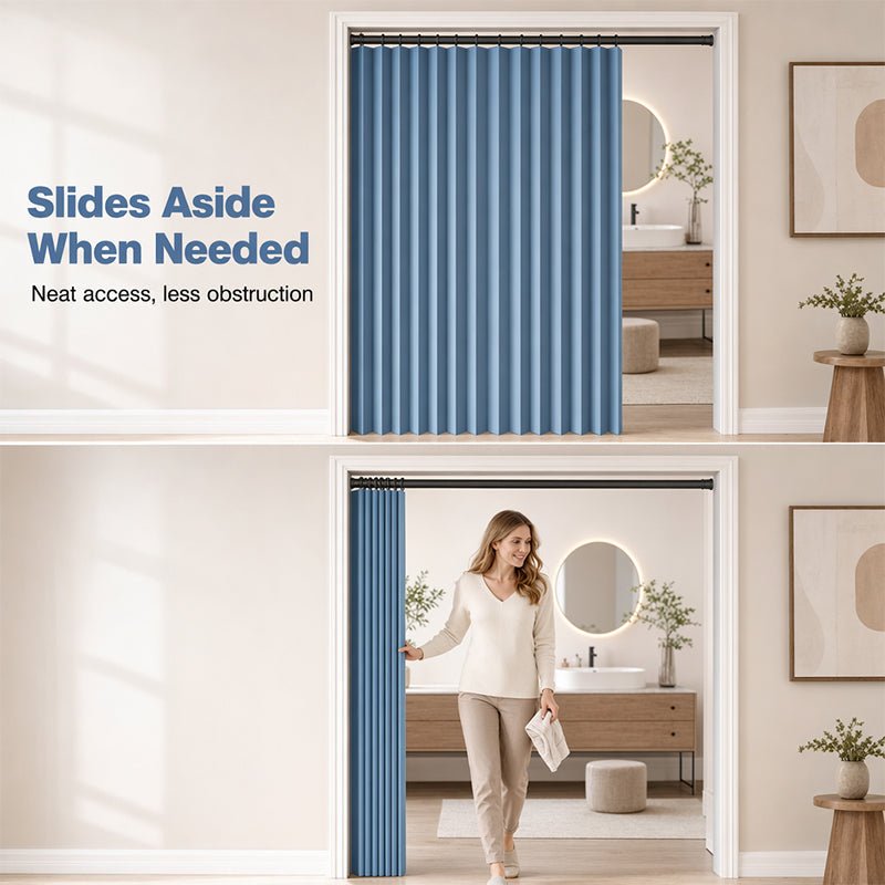 Magnetic Accordion Door Curtain - No-Drill, Light-Blocking
