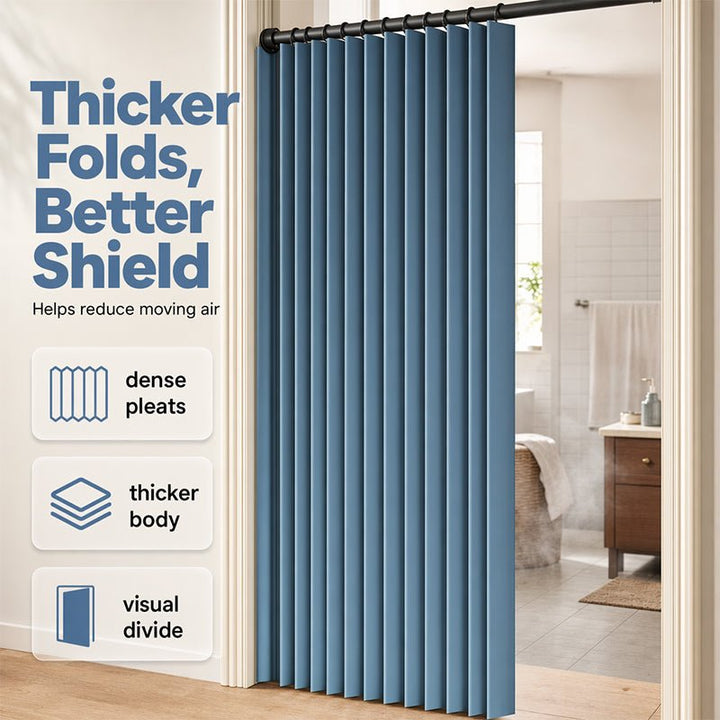 Magnetic Accordion Door Curtain - No-Drill, Light-Blocking
