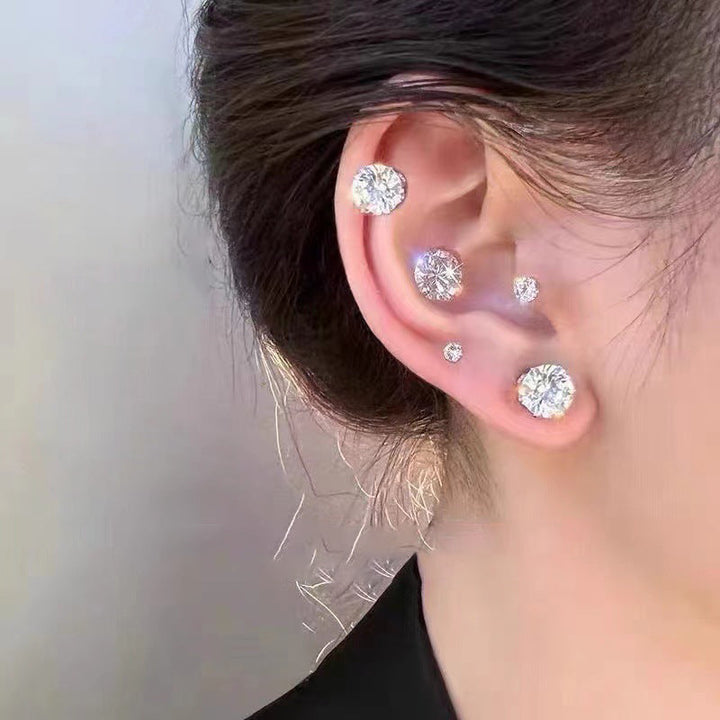 Magnetic Cubic Zirconia Stud Ear Clip
