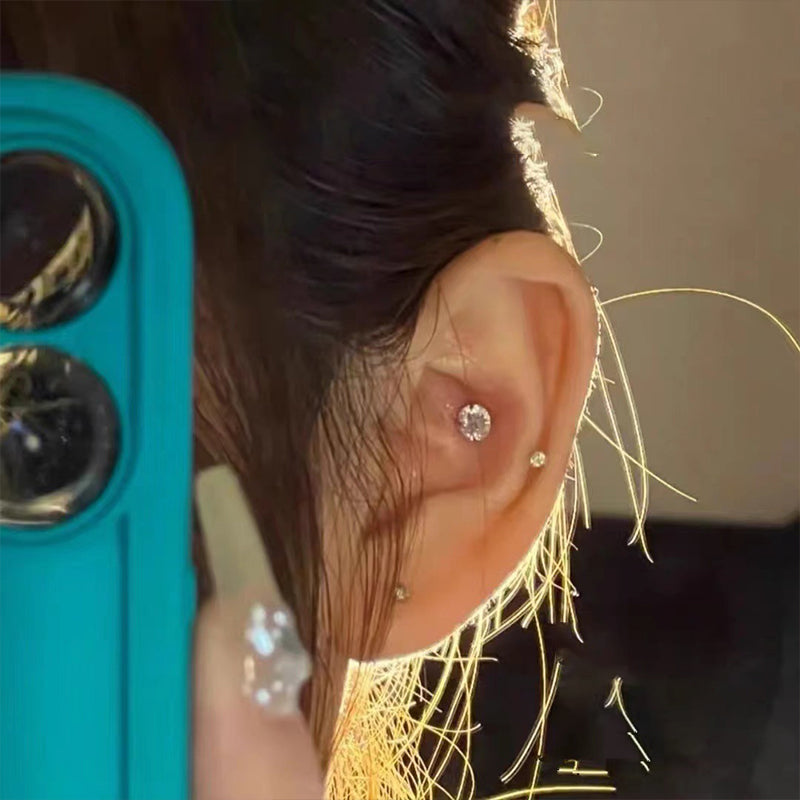 Magnetic Cubic Zirconia Stud Ear Clip