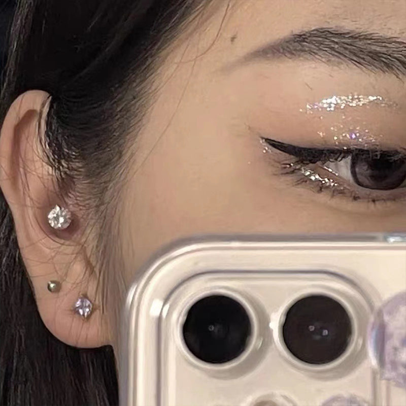 Magnetic Cubic Zirconia Stud Ear Clip