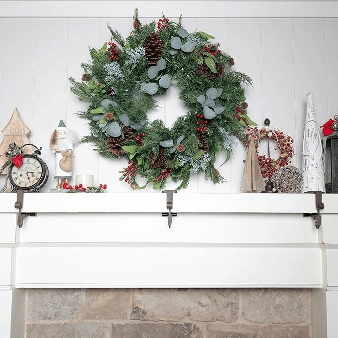 Mantel Stocking Holders and Garland Christmas Hanger Set
