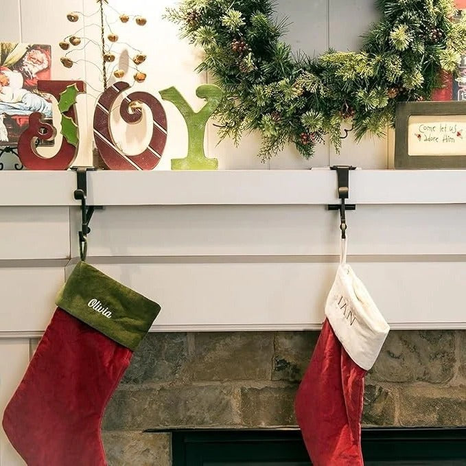 Mantel Stocking Holders and Garland Christmas Hanger Set