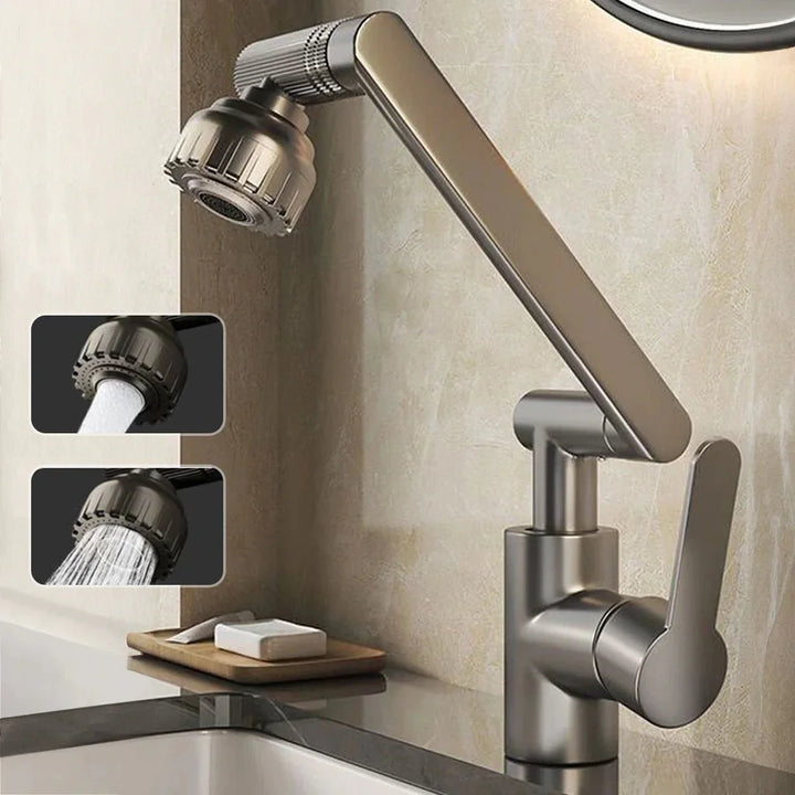 MECHAFLOW 360 – 360° robotic arm kitchen faucet with bubble &amp; shower spray