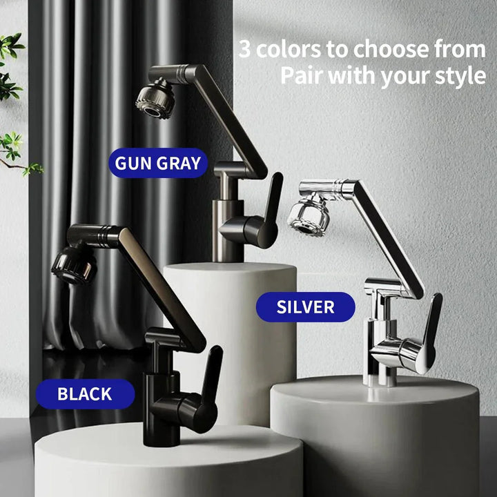 MECHAFLOW 360 – 360° robotic arm kitchen faucet with bubble &amp; shower spray