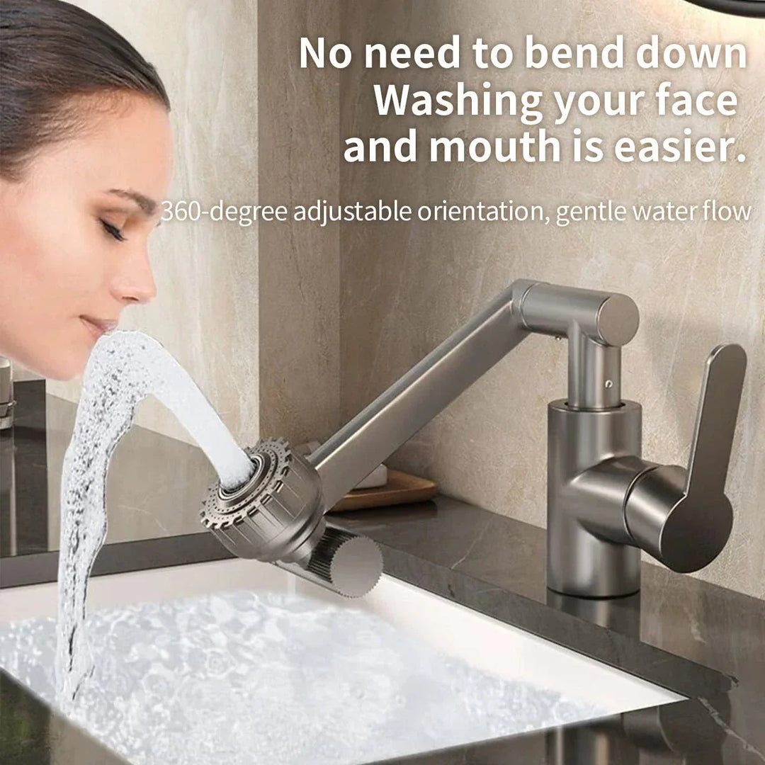 MECHAFLOW 360 – 360° robotic arm kitchen faucet with bubble &amp; shower spray