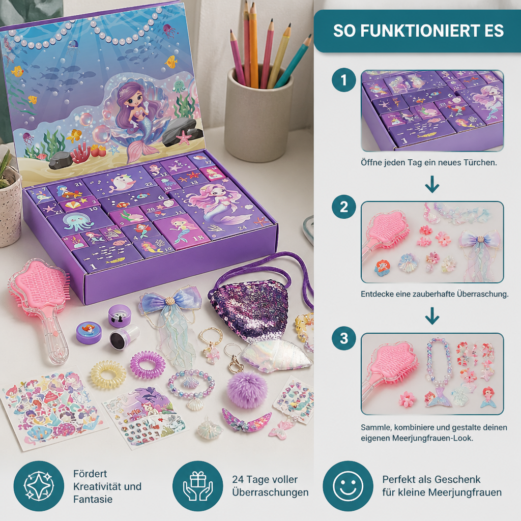 Mermaid Advent Calendar – 24 Days of Hair Accessories &amp; Surprises