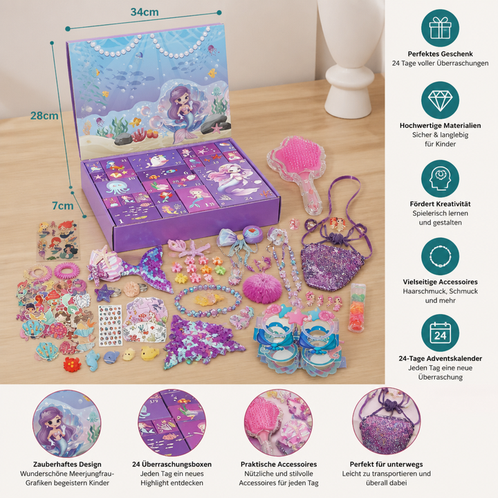 Mermaid Advent Calendar – 24 Days of Hair Accessories &amp; Surprises